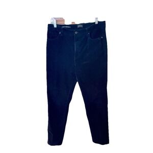Talbots‎ Womens Black  Corduroy Straight Leg Pants Size 12 Velvety Preppy
